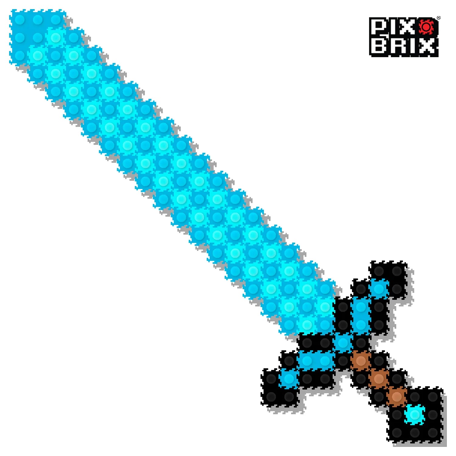 Espada de Diamante 2D 26cm x 9cm - Minecraft - Pix Brix