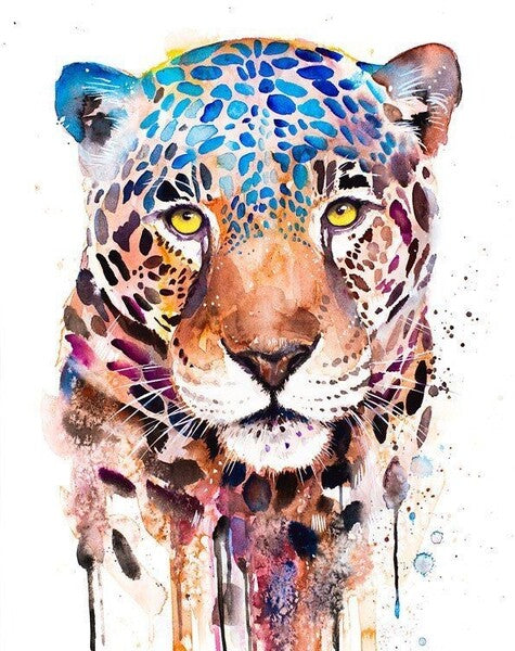 Leopardo (25x20 cm) - Pinturas de Diamantes