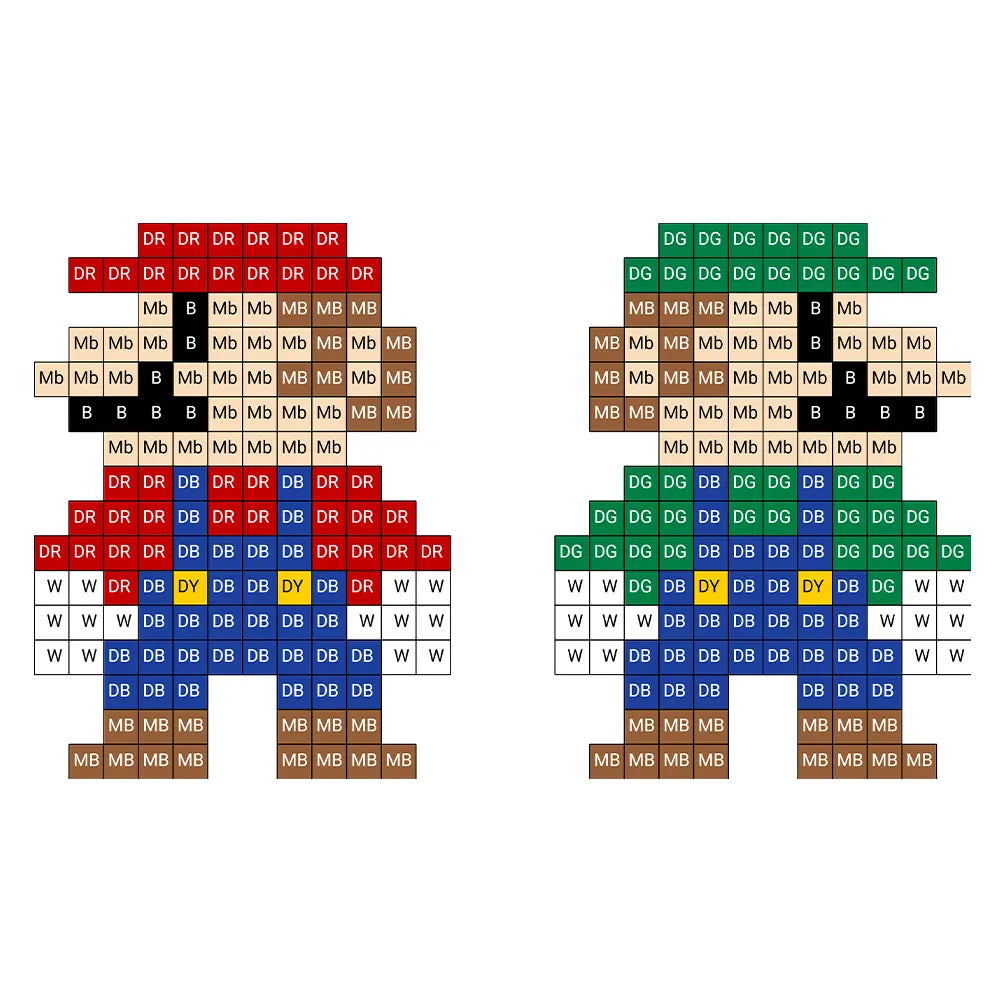 Mario y Luigi 2D - 9.6cm x 12.8cm - Pix Brix