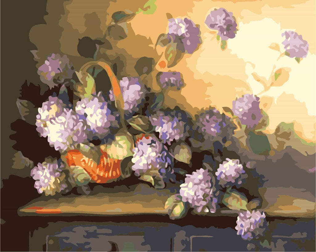 FLORES PINTURA POR NÚMEROS 40X50 CON BASTIDOR