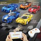 Auto Radio Control Red Race Car - Armable de Bloques - CADA