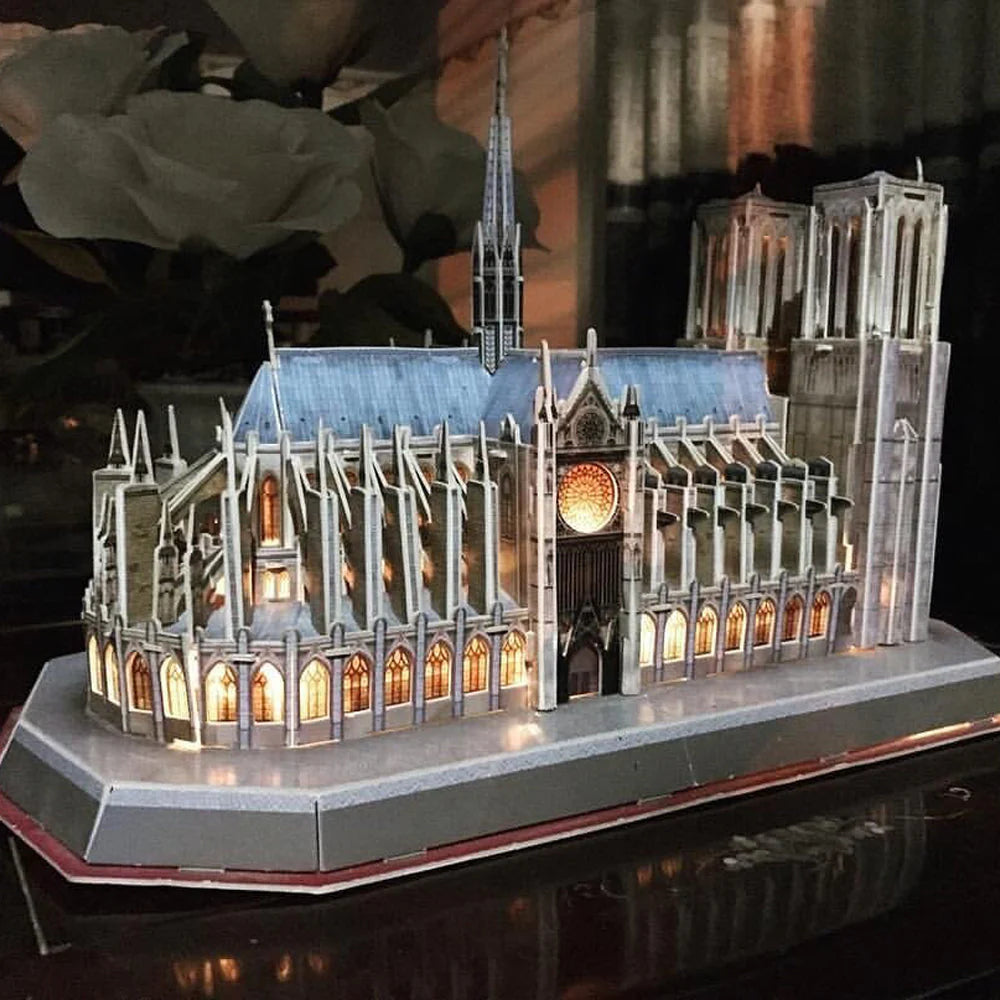 Notre Dame Luces LED - Architecture Model - Rompecabezas 3D