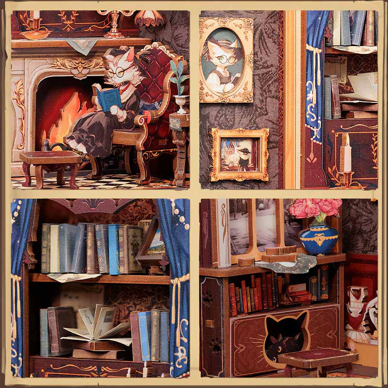 Count Cat's Study - Separador de Libros - Cutebee