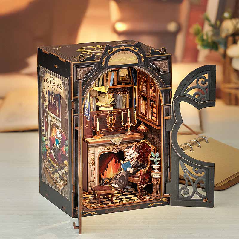 Count Cat's Study - Separador de Libros - Cutebee