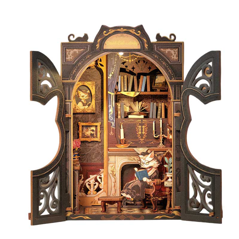 Count Cat's Study - Separador de Libros - Cutebee