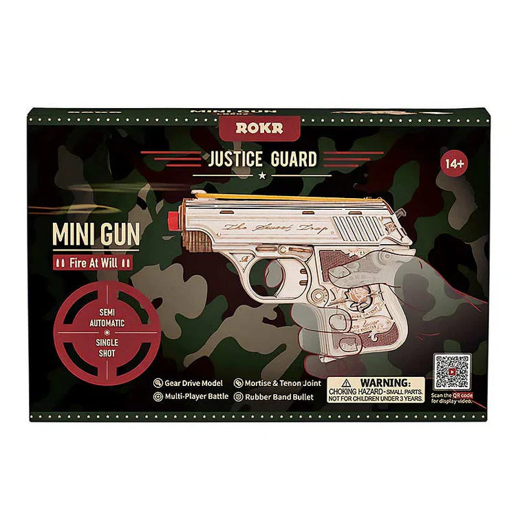 Pistola Mini Gun - Maqueta 3D en Madera 3D - ROKR