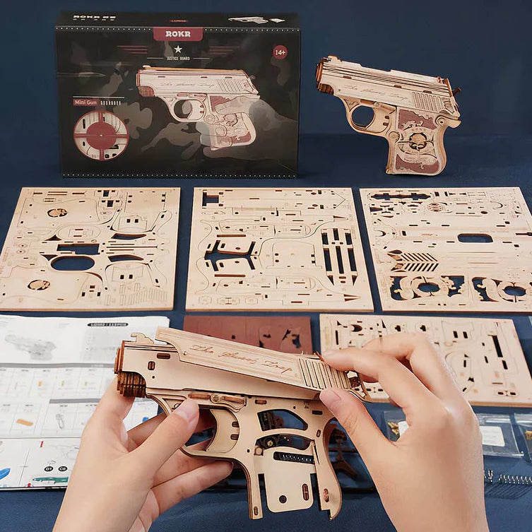 Pistola Mini Gun - Maqueta 3D en Madera 3D - ROKR