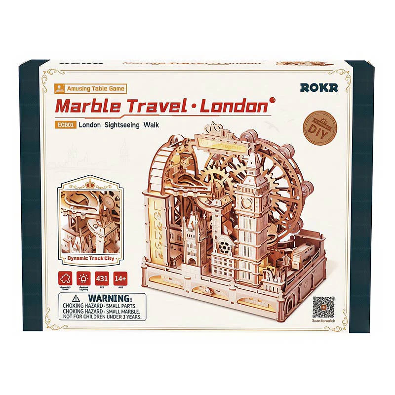 Marble Travel London - Rompecabezas 3D - Maqueta de Madera ROKR