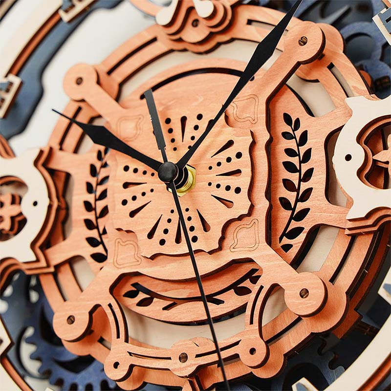 Reloj Mural Romantico - Rompecabezas 3D - Maqueta de Madera ROKR