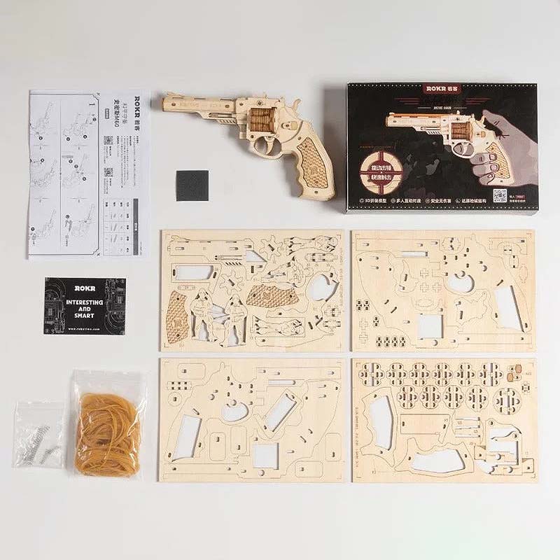 Revolver Corsac M60 - Maqueta 3D en Madera 3D - ROKR