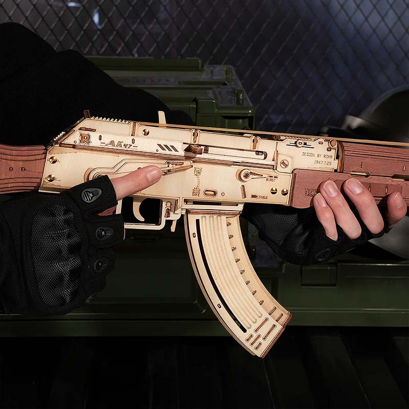 Rifle AK-47 - Maqueta 3D en Madera 3D - ROKR