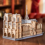 Notre Dame Paris Cathedral - Rompecabezas 3D - Maqueta de Madera ROWOOD