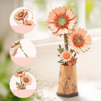 Gerbera Daisy Light Orange - Rompecabezas 3D - Maqueta de Madera Robotime