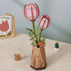 Flor de Tulipan Rosa - Maqueta de Madera - Robotime