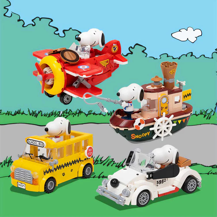 Snoopy School Bus - Armables con Bloques - Pantasy
