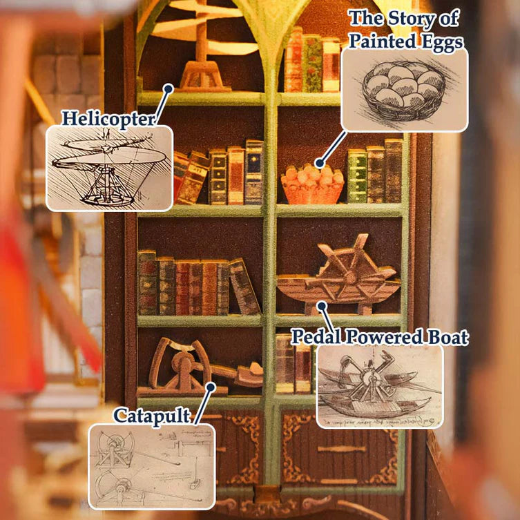 Leonardo Da Vinci - Separador de Libros - Maqueta Tonecheer
