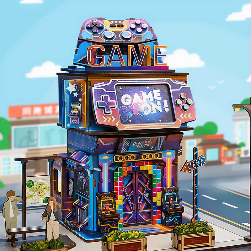 Cyber Game City - Papelero Automático de Escritorio - Maqueta Tonecheer