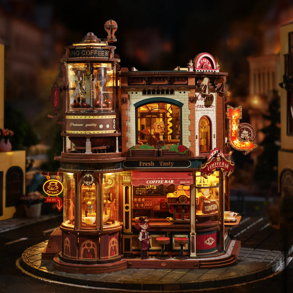 Dream Coffee Factory - Rompecabezas 3D - Maqueta de Madera ROKR