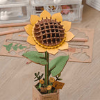 Girasol Flor - Rompecabezas 3D - Maqueta de Madera Robotime