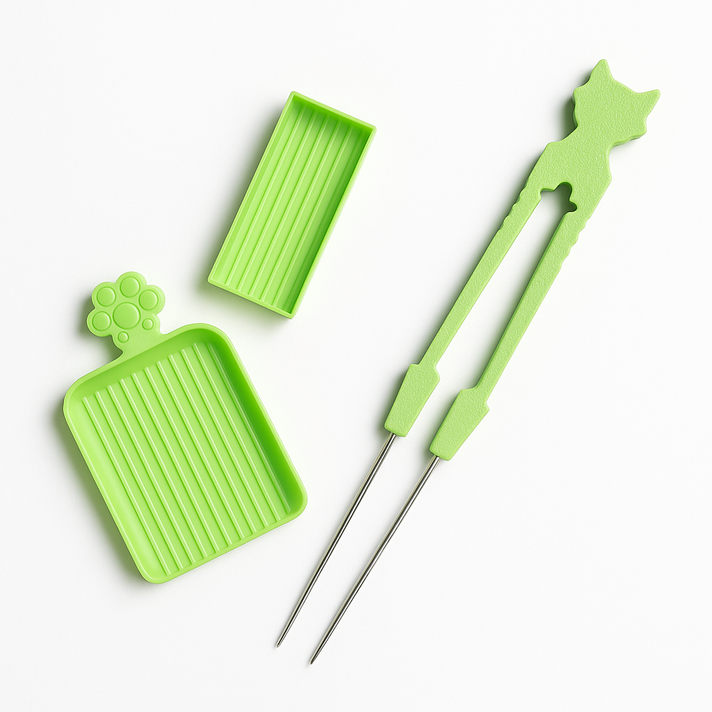 SET PRO - Pinzas Punta Fina + Bandejas Organizadoras - Mini 2.6mm - COLOR AL AZAR