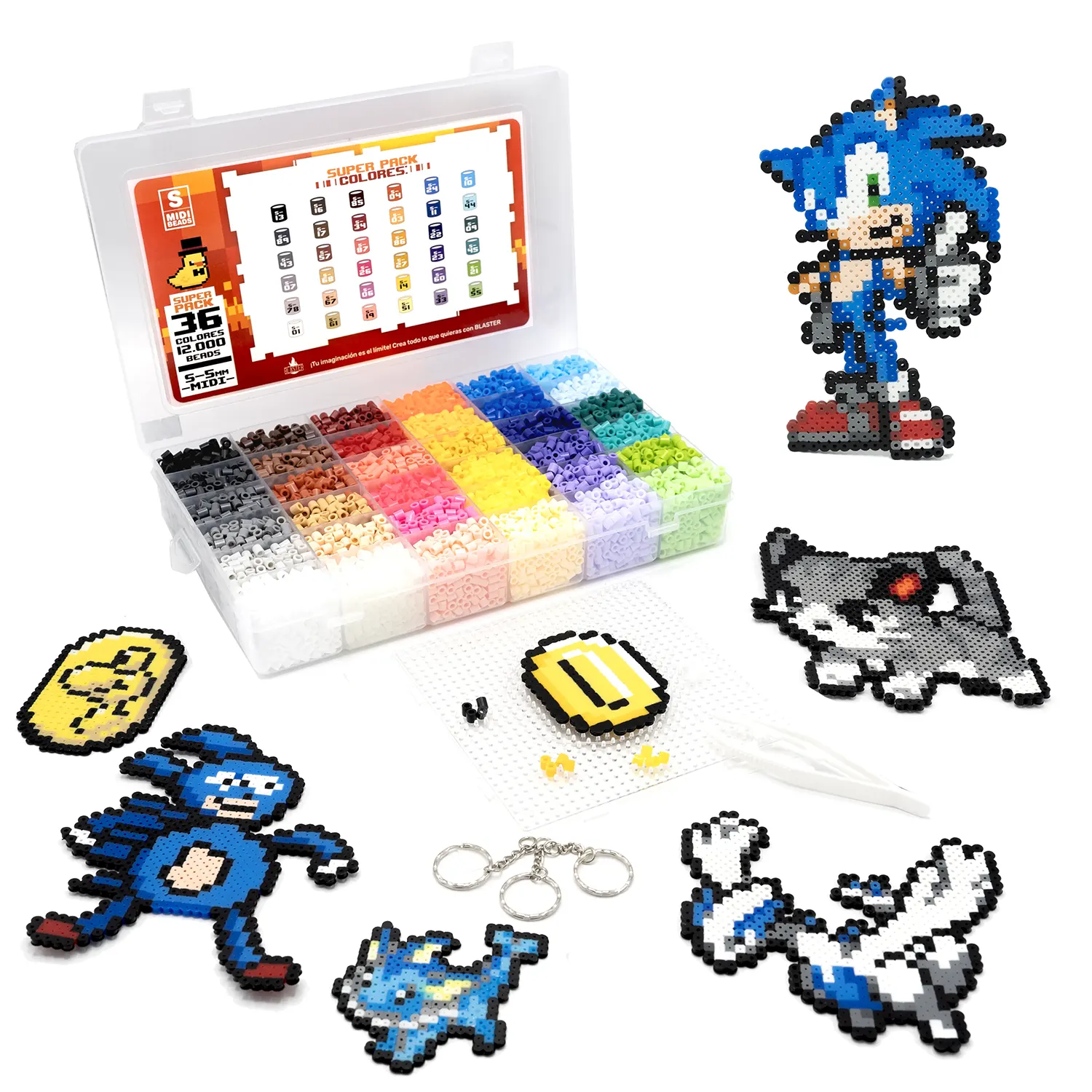 Super Pack 5mm - 12.000 Piezas - 36 Colores