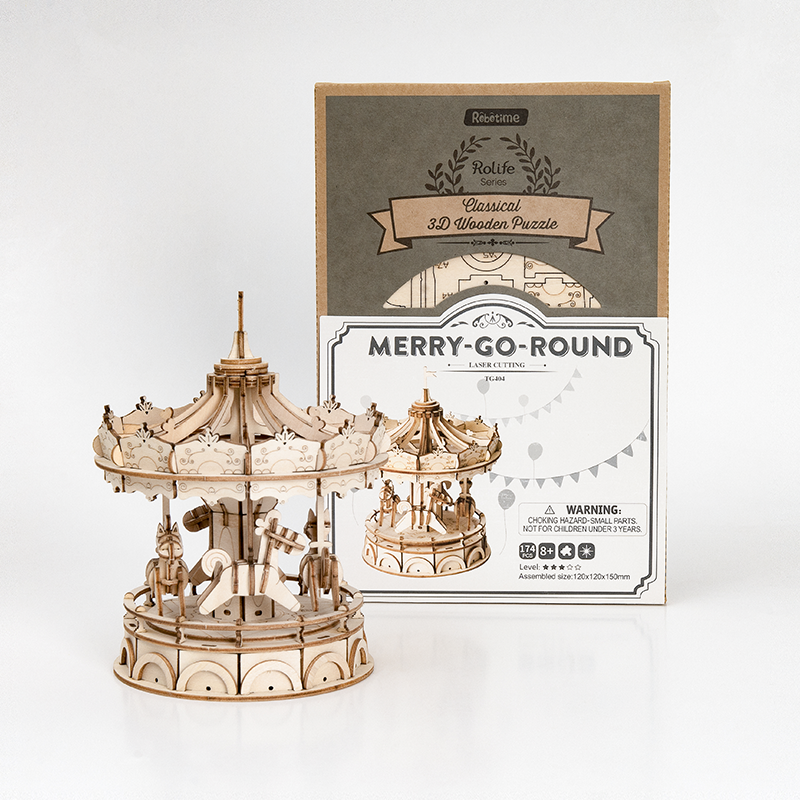 Merry Go Round - Rompecabezas 3D - Maqueta de Madera Rolife