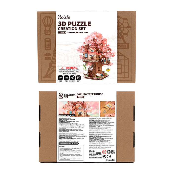 Sakura Tree House - Rompecabezas 3D - Maqueta de Madera Rolife