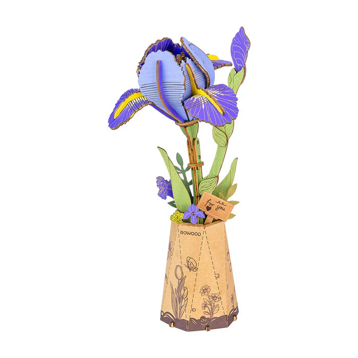 Purple Iris - Rompecabezas 3D - Maqueta de Madera Robotime