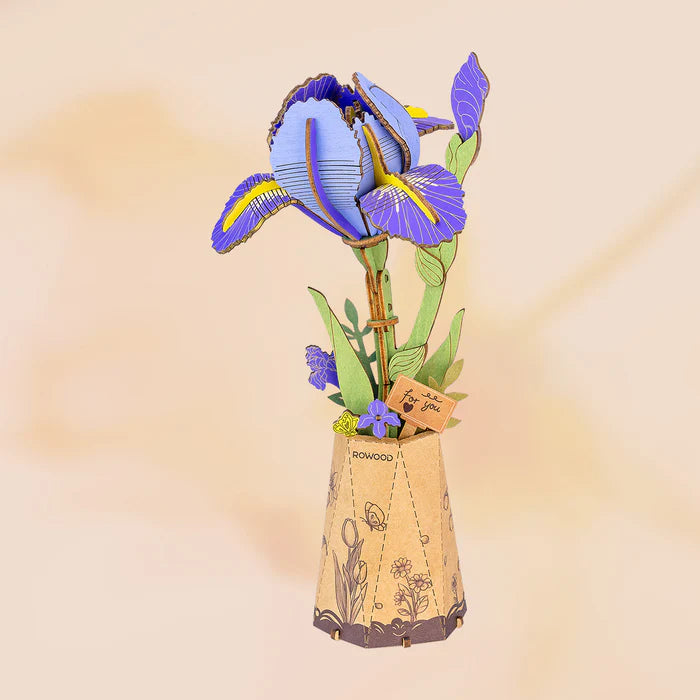 Purple Iris - Rompecabezas 3D - Maqueta de Madera Robotime