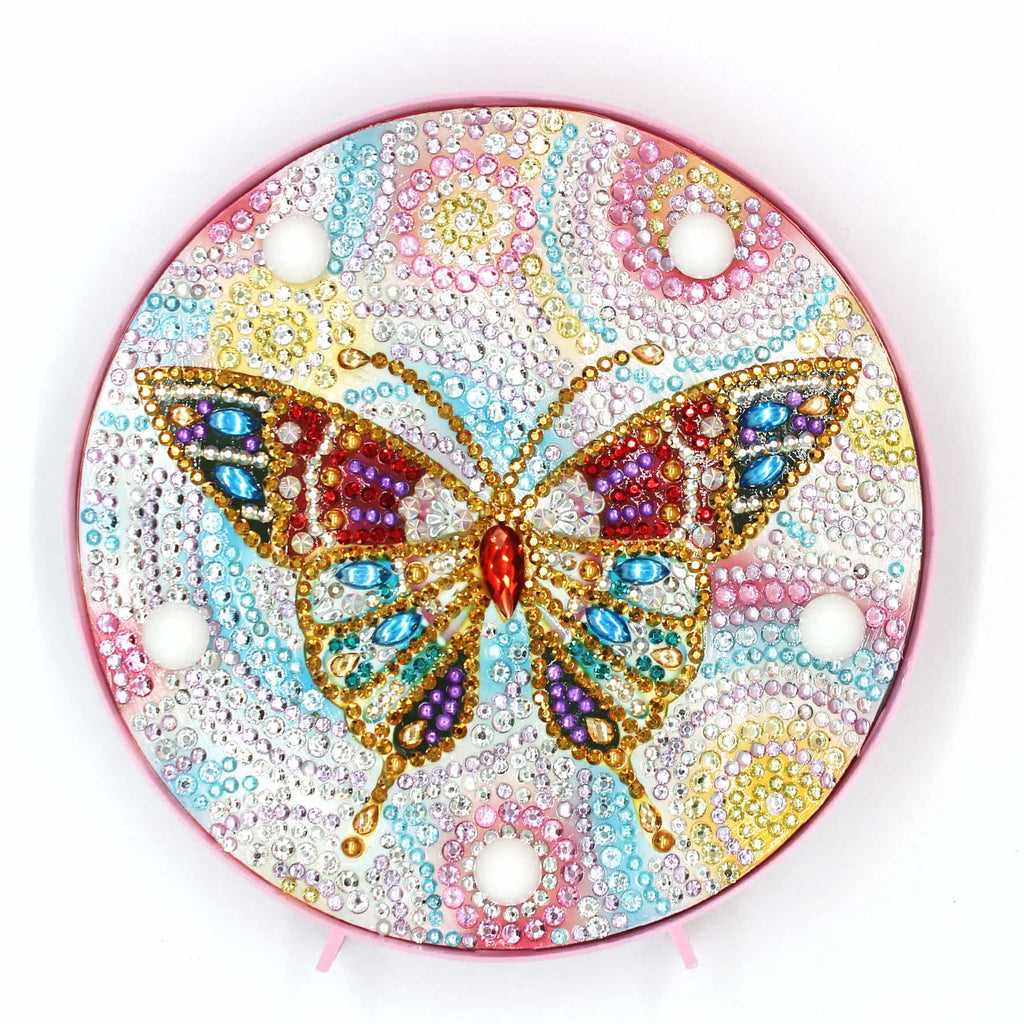 LÁMPARA CON LUZ LED MARIPOSA - Pintura de Diamante