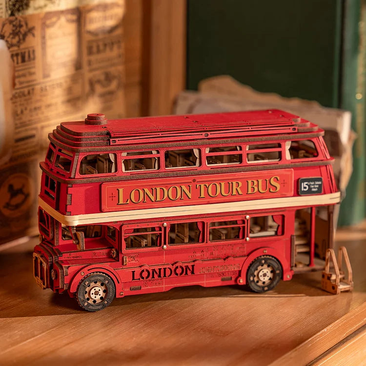London Tour Bus - Rompecabezas 3D - Maqueta de Madera Rolife