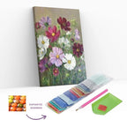 Flores 40x50 cm - Pinturas de Diamantes con Bastidor