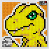 Agumon Puzzle 2D - 25.5 x 25.5cm - Digimon - Pix Brix