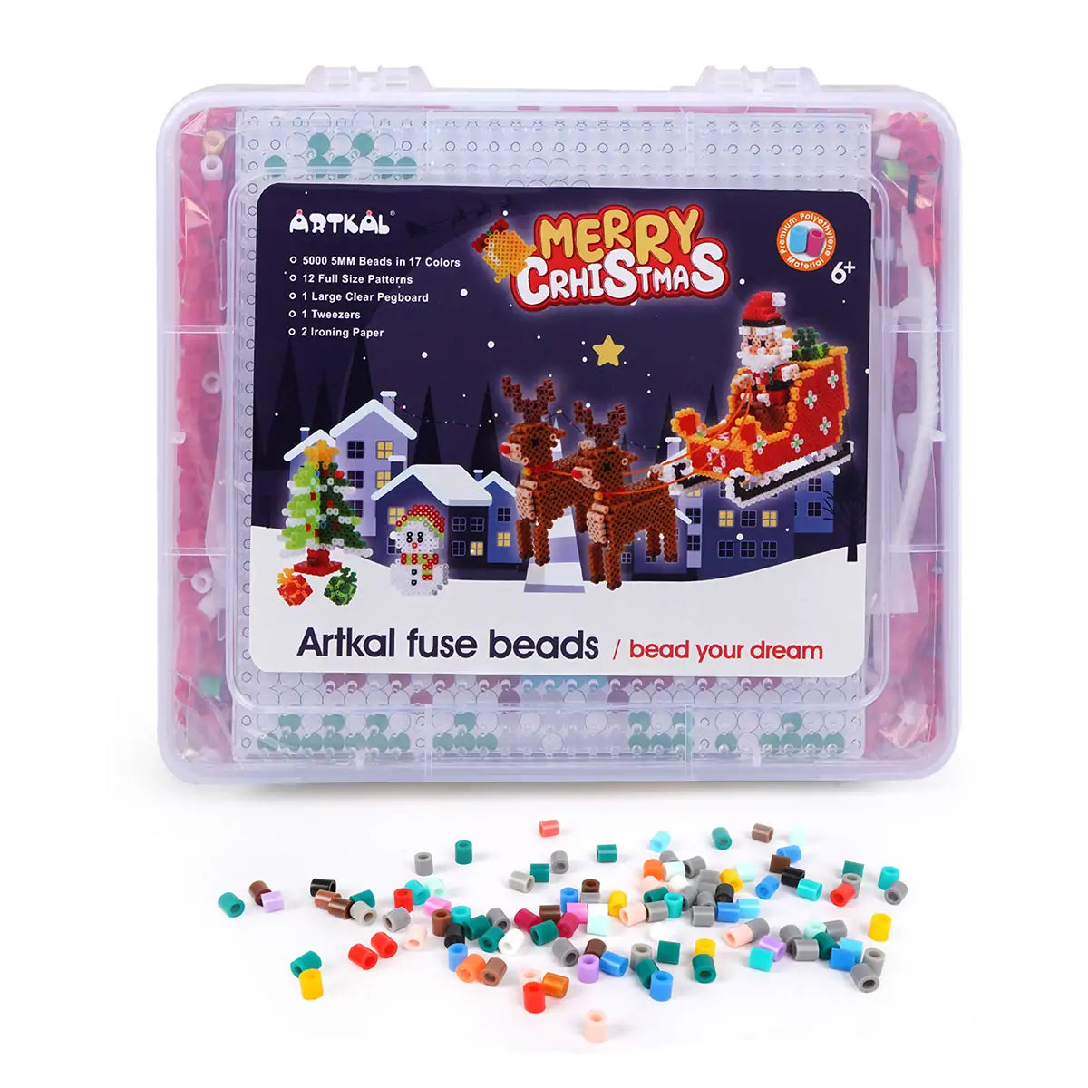 Set Navideño Hama Beads Pack 5mm - 5.000 Piezas - 16 Colores - Christmas Pack