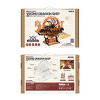 Barco Vikingo Dragon - Maqueta de Madera ROKR