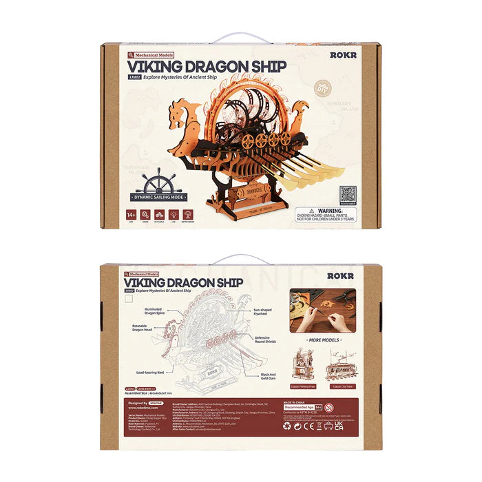 Barco Vikingo Dragon - Maqueta de Madera ROKR