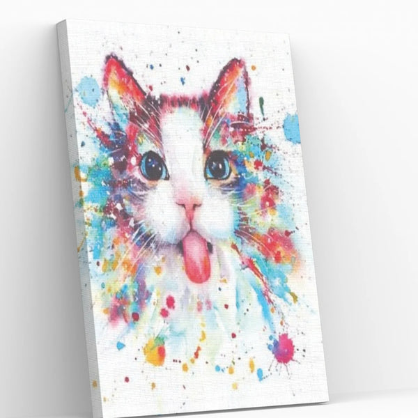 Gatito 40x50 cm - Pinturas de Diamantes con Bastidor