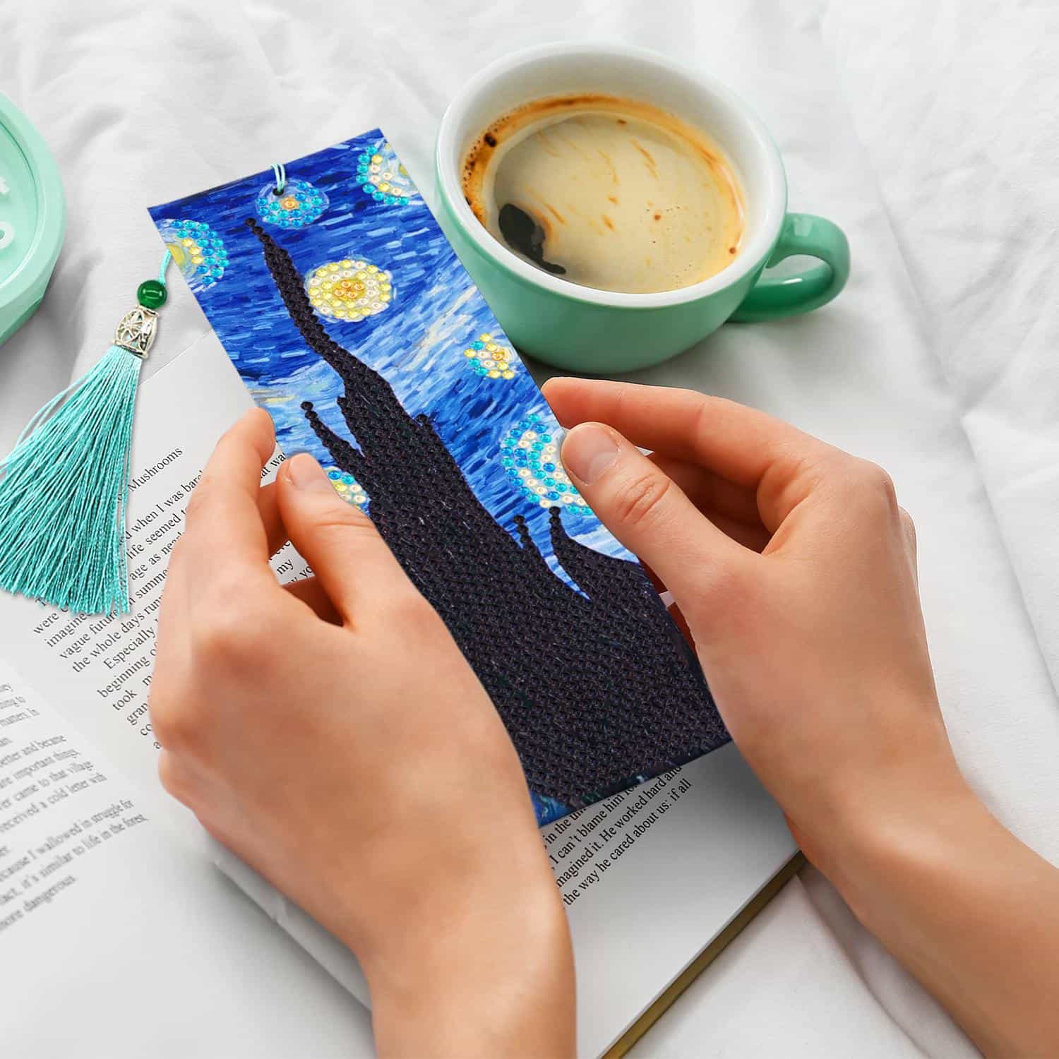 Marcador de Libro - NOCHE ESTRELLADA - Pinturas de Diamantes