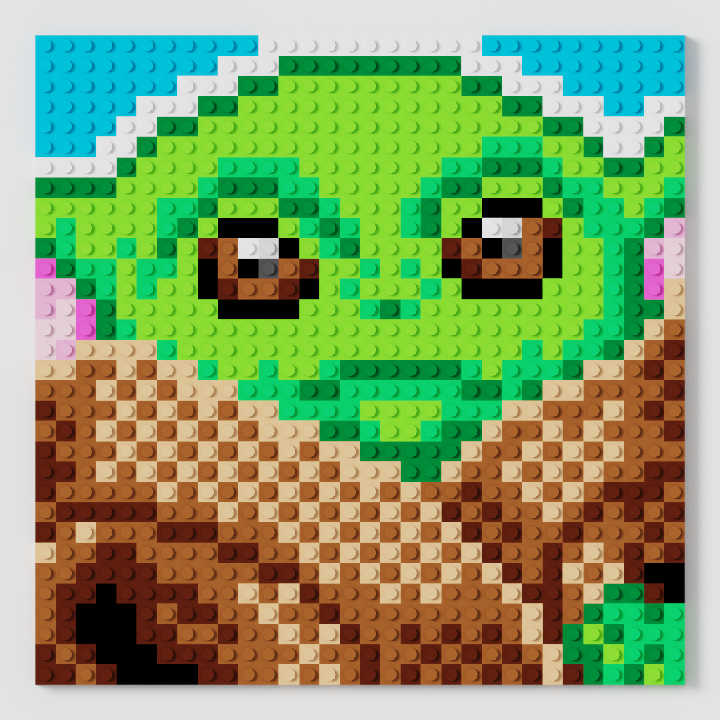 Grogu Puzzle 2D - 25.5 x 25.5cm - Pix Brix