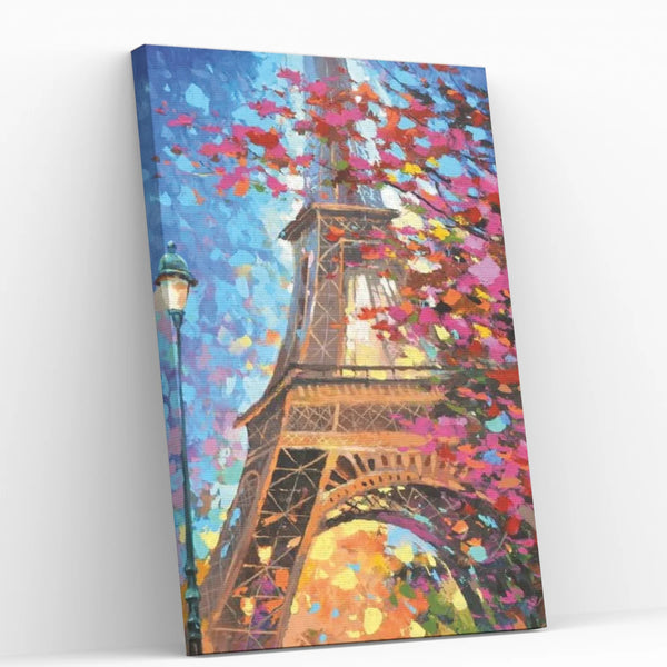 Torre Eiffel Florecida 40x50 cm - Pinturas de Diamantes con Bastidor