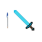 Espada de Diamante 2D 26cm x 9cm - Minecraft - Pix Brix