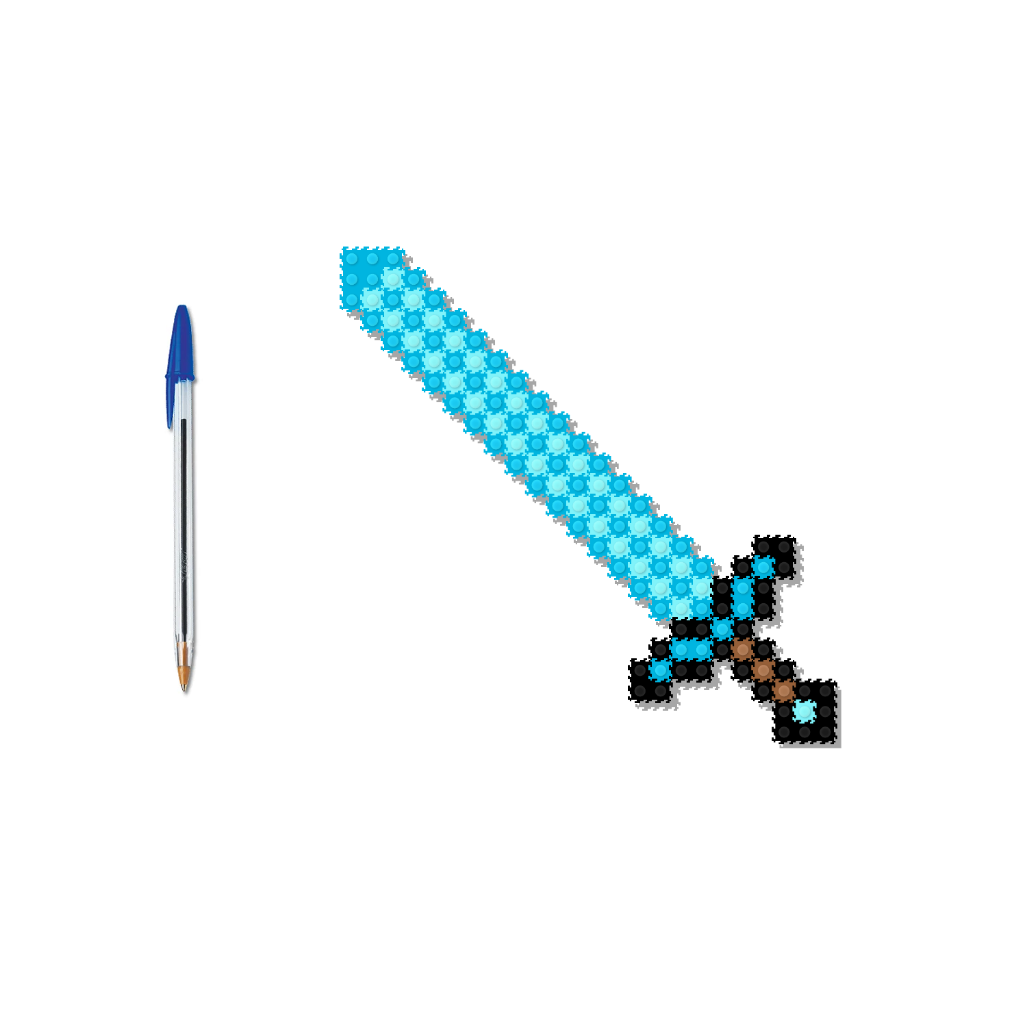 Espada de Diamante 2D 26cm x 9cm - Minecraft - Pix Brix