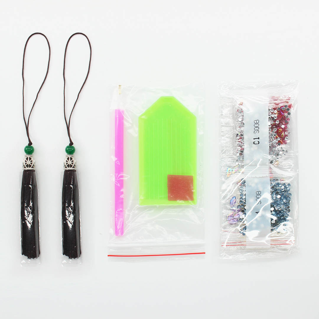 Pack 2 Marcadores de Libro - Flores y Libélula - Pinturas de Diamantes