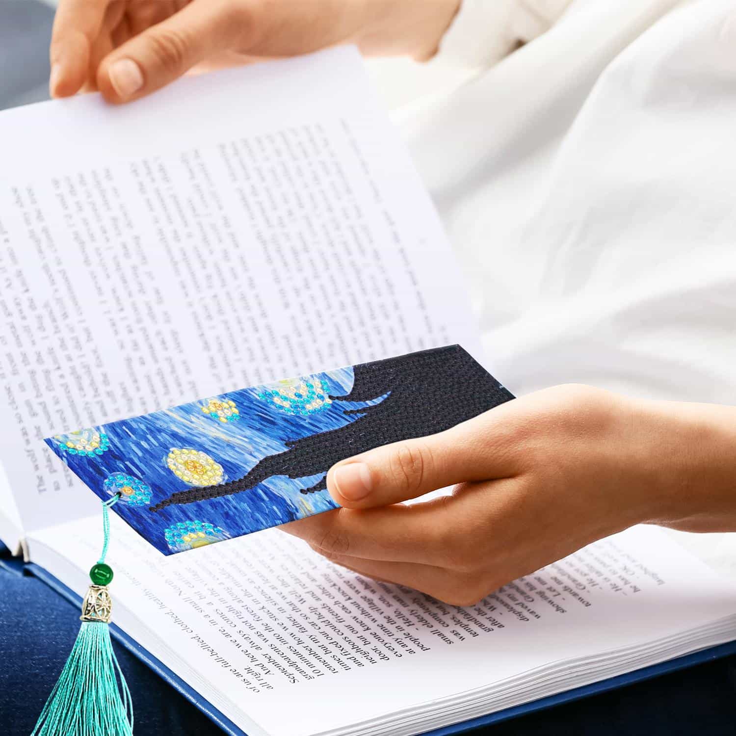 Marcador de Libro - NOCHE ESTRELLADA - Pinturas de Diamantes