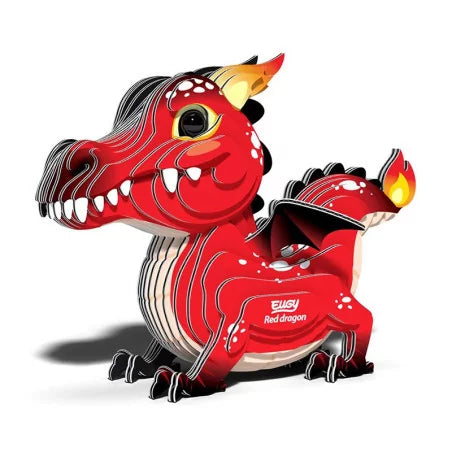 Dragón Rojo - Puzzle 3D de Cartón - Eugy Dodoland