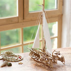 Velero - Trimaran Merihobus - Puzzle 3D de Madera - Ugears