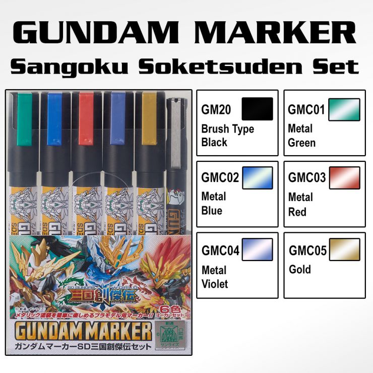 MARCADOR GUNDAM SANGOKU SOKETSUDEN SET GMS100C - Mr.Hobby
