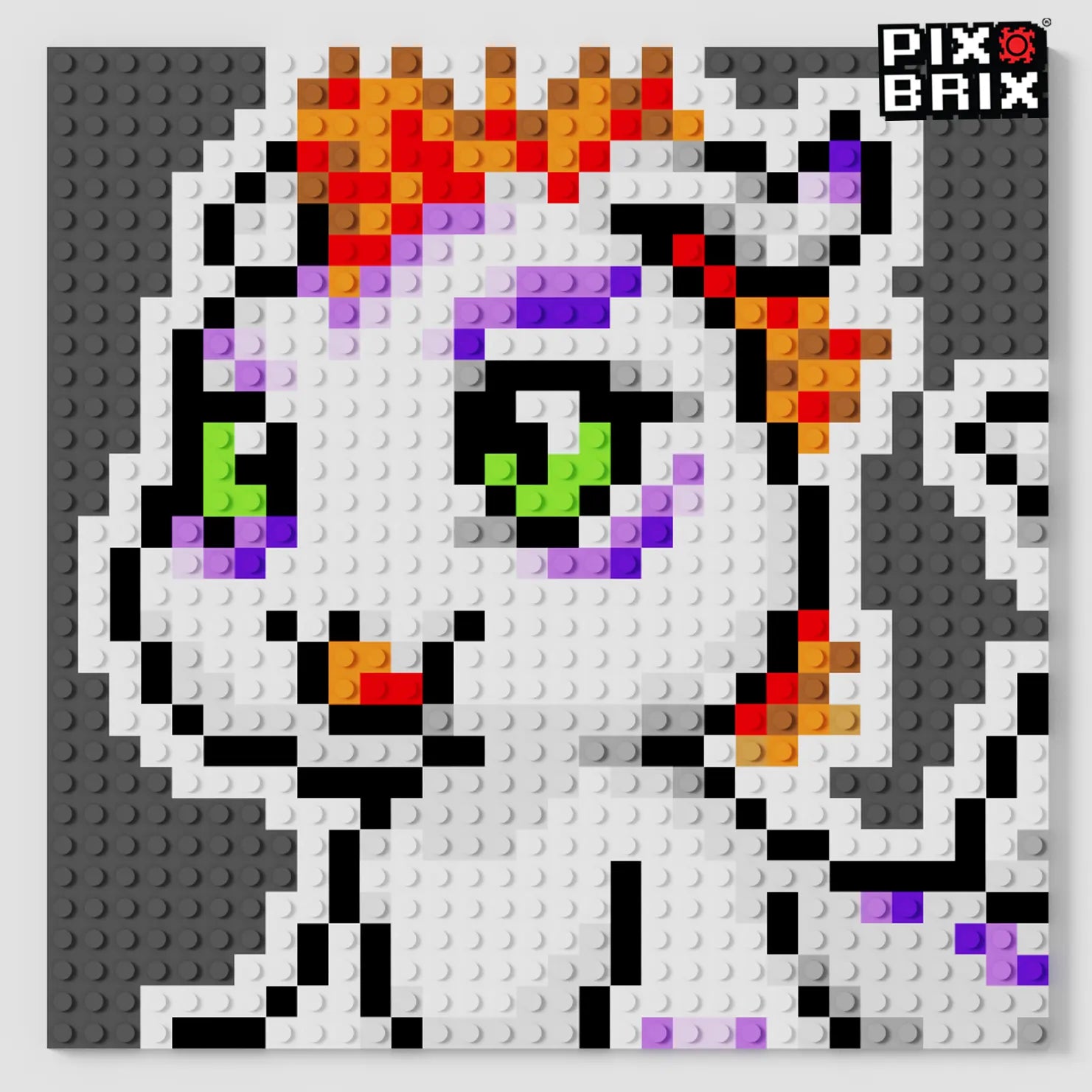 Gomamon Puzzle 2D - 25.5 x 25.5cm - Digimon - Pix Brix