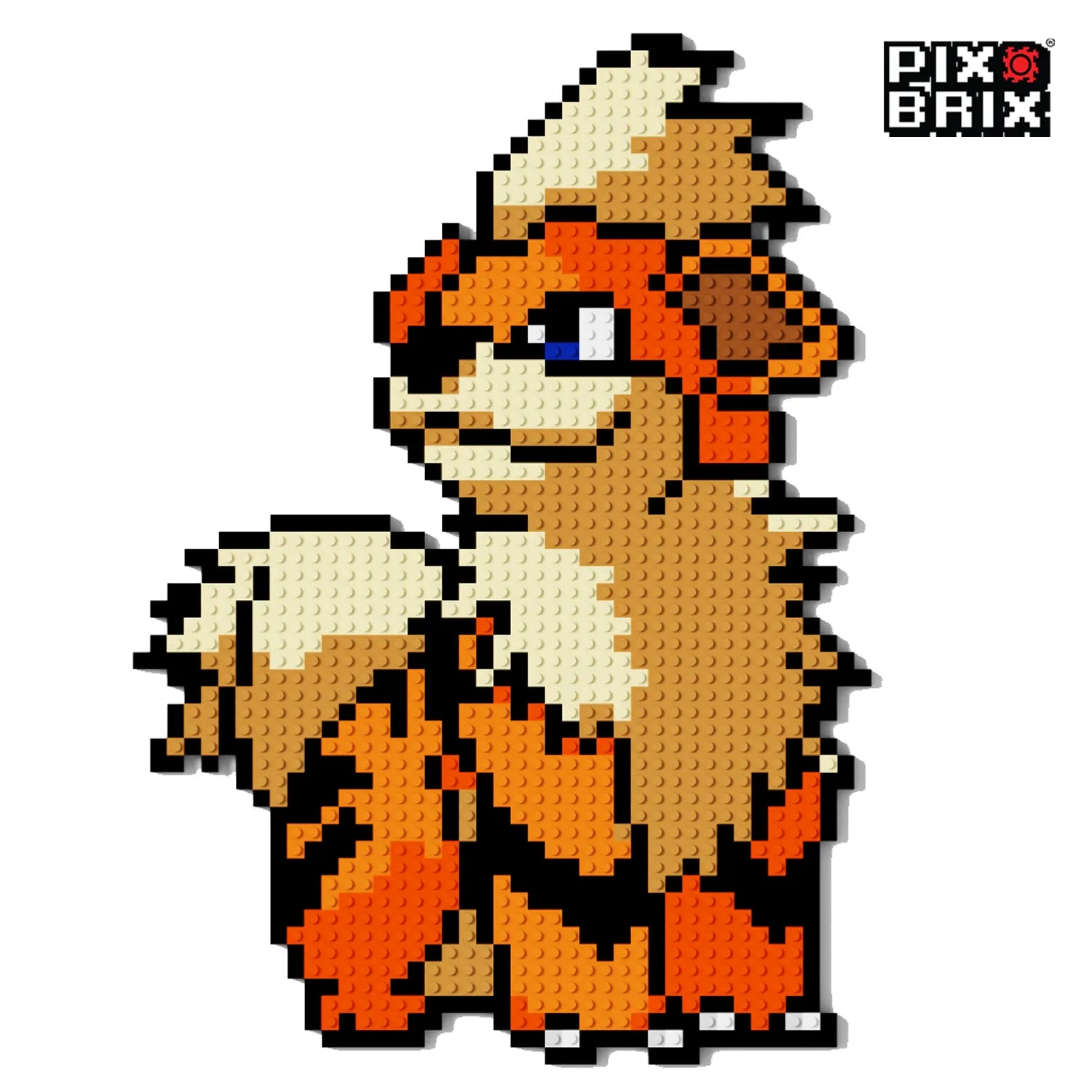 Growlithe Puzzle 2D - 48 x 35cm - Pokemon - Pix Brix