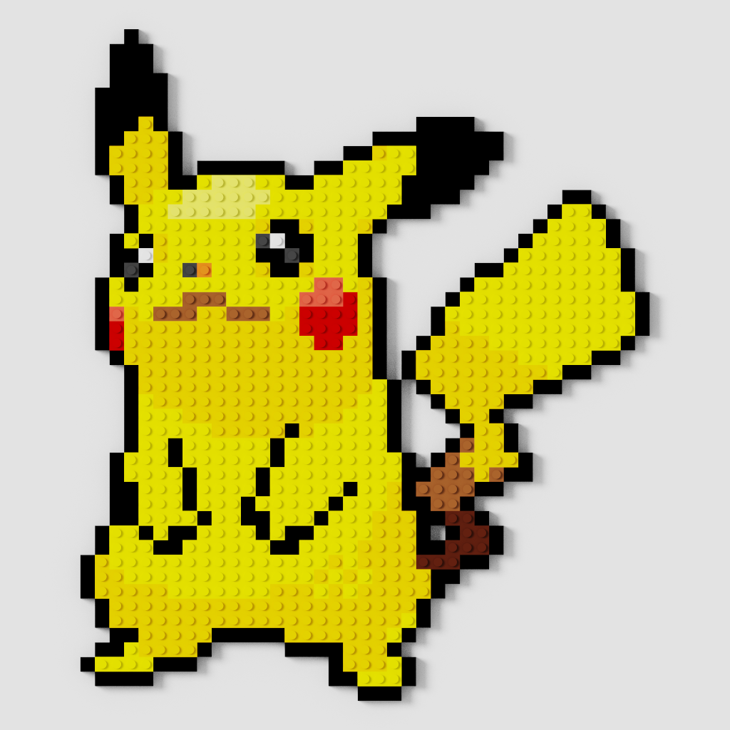 Pikachu Rectangle 2d Pikachu Puzzle 2D- 36.5 x 31cm - Pix Brix – BlasterChile